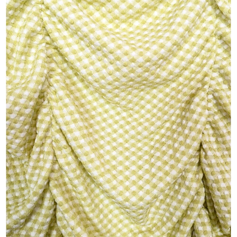 The General Good Blouse M Green Gingham Square Neck Puff Sleeve Cottagecore - Picture 6 of 8